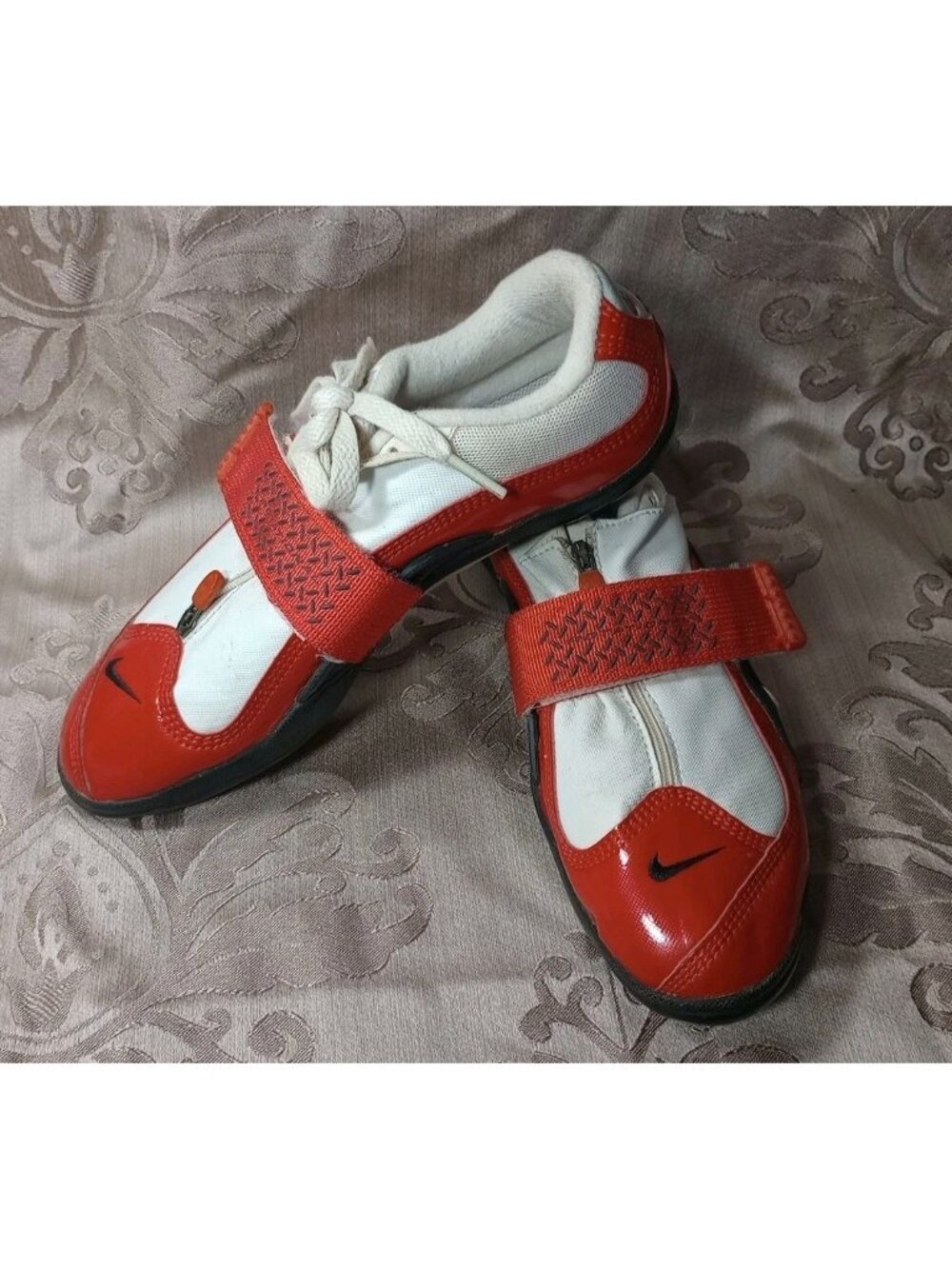 RARE 2005 NIKE ZOOM ROTATIONAL TRACK AND FIELD WHITE/ORANGE SHOES MENS SZ US 6